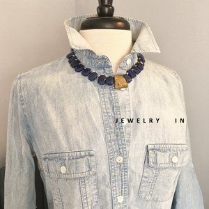 New lapis lazuli stone with hematite stone handmade necklace